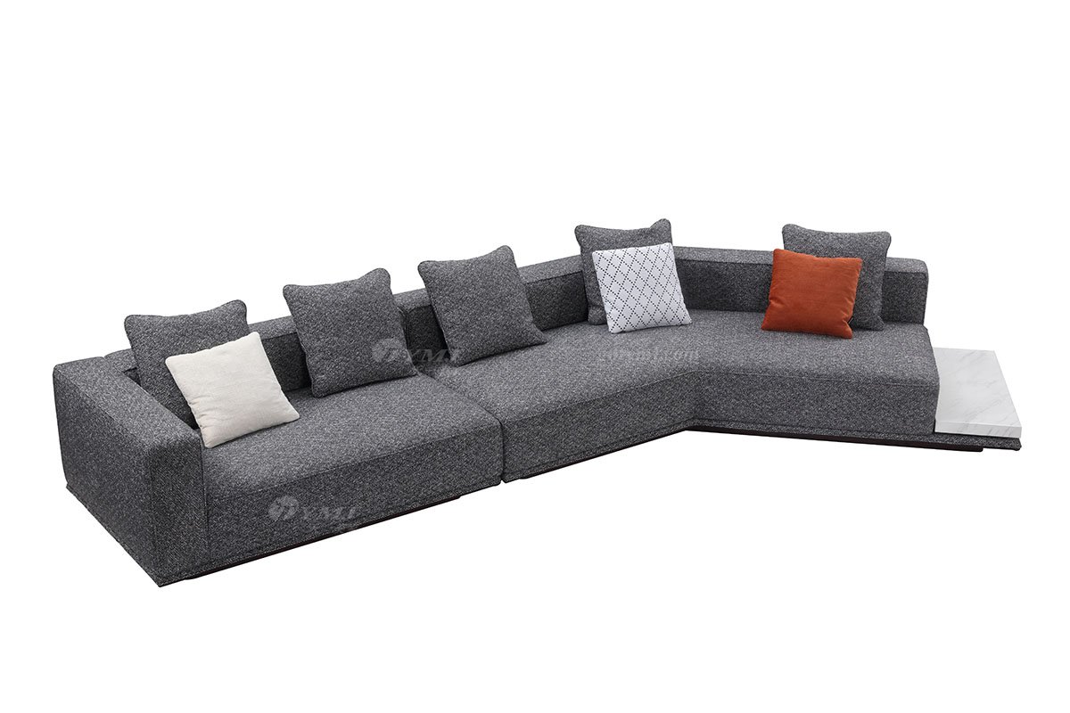 意式极简风格LUTUBE视频在线观看别墅会所家具现代简约客厅家具转角布艺沙发LS1205布艺沙发