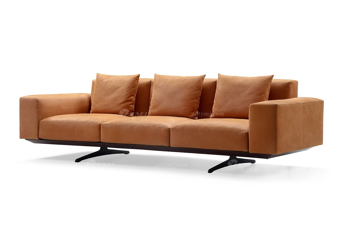 极简风格意式品牌LUTUBE视频在线观看别墅会所家具现代简约设计橙色四位沙发LS1903-46多位沙发