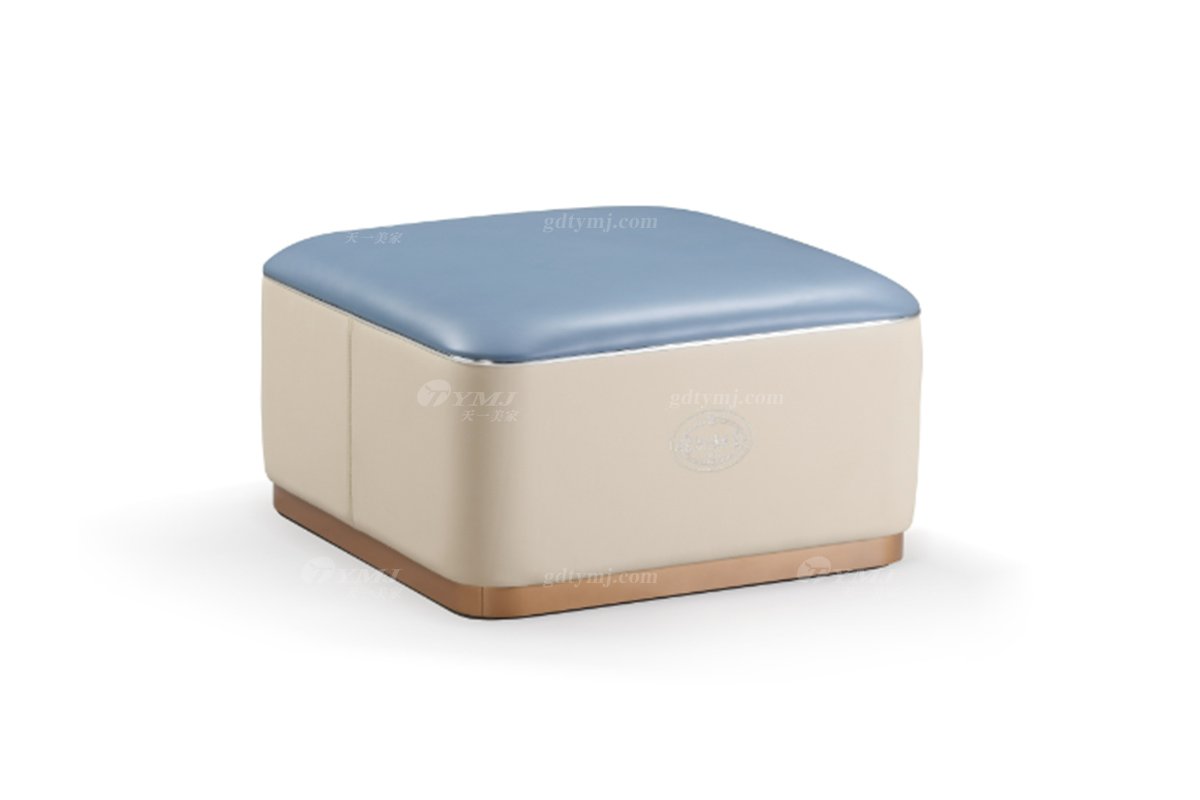 轻奢后现代风格家具LUTUBE视频在线观看会所别墅时尚家用真皮大方凳