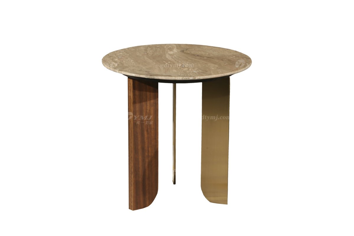 极简风格家具LUTUBE视频在线观看别墅会所简约香槟金+大理石角几