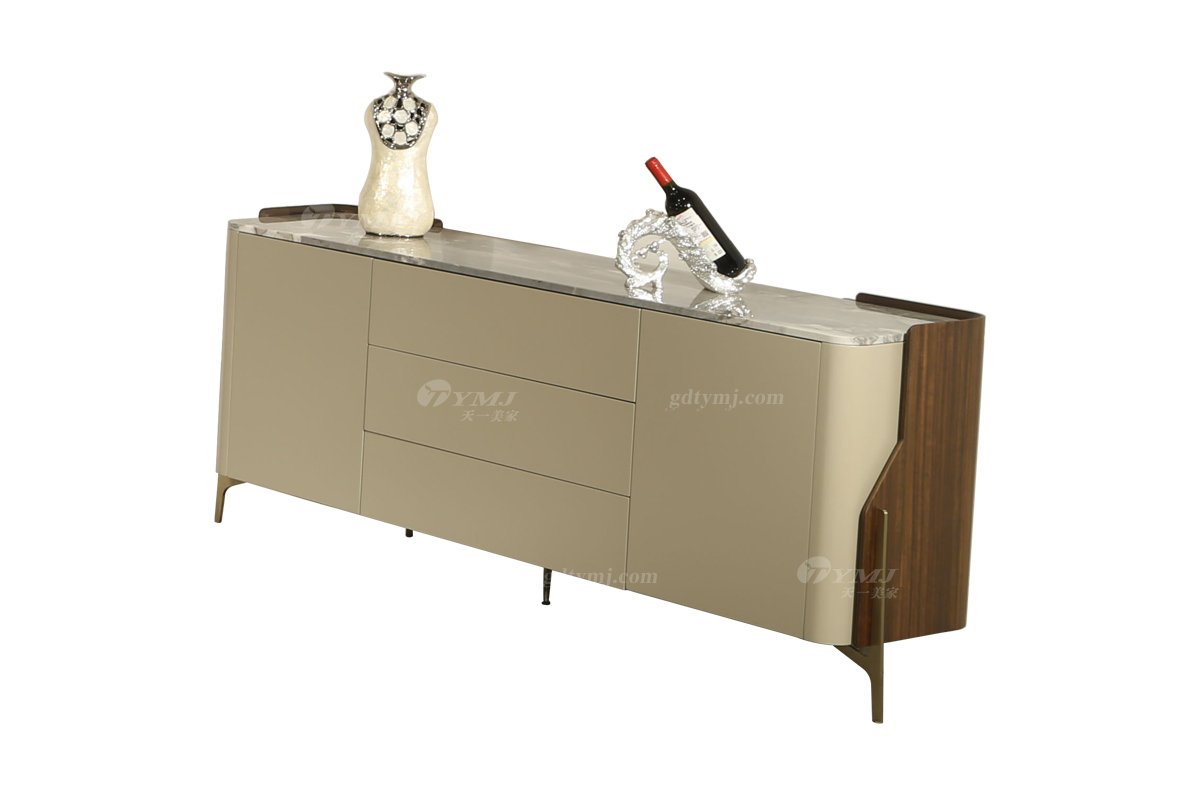 极简风格家具LUTUBE视频在线观看别墅会所大宅家用钛金五金+天然大理石备餐柜