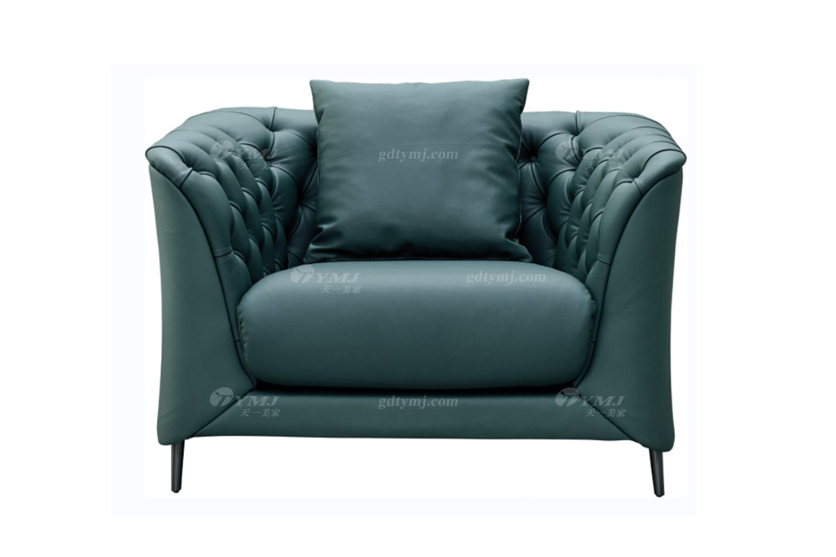 极简风格家具LUTUBE视频在线观看别墅会所大宅简约实木绿色半皮单位沙发