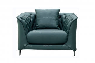 极简风格家具LUTUBE视频在线观看别墅会所大宅简约实木绿色半皮单位沙发