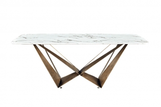 极简风格家具LUTUBE视频在线观看别墅会所大宅简约不锈钢五金+进口岩板长餐桌