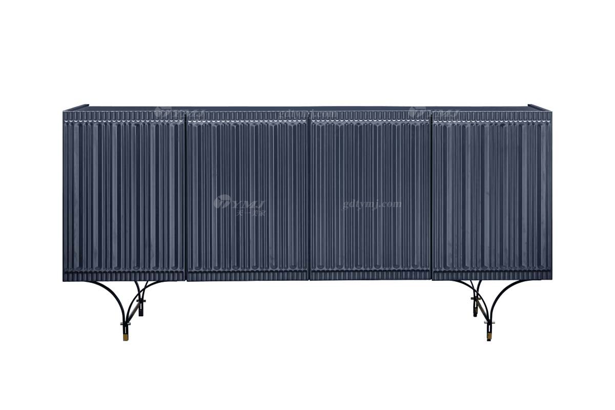 极简风格家具LUTUBE视频在线观看别墅会所大宅简约E0级环保板藏蓝色餐边柜