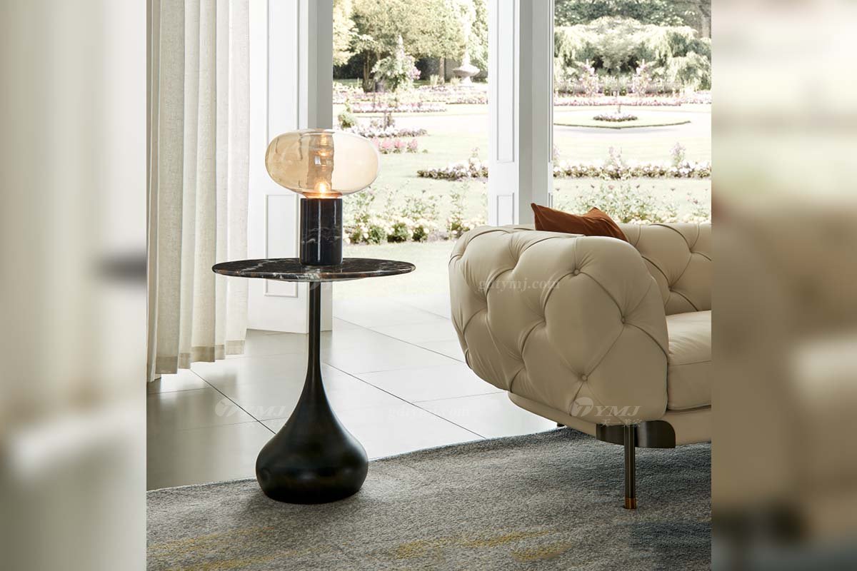 极简风格家具LUTUBE视频在线观看别墅会所大宅时尚不锈钢+大理石角几WD615角几