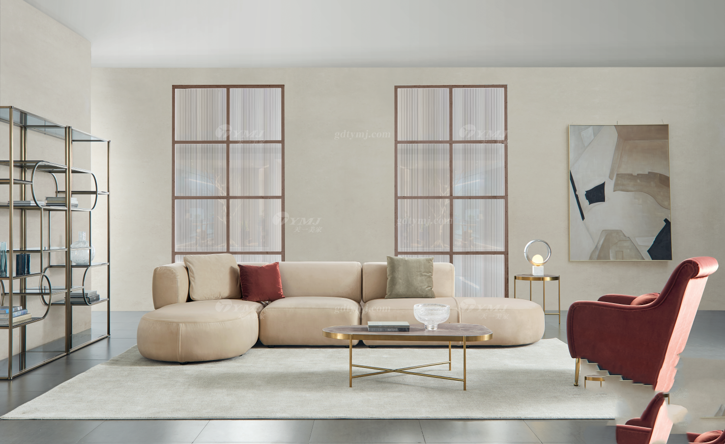 极简风格家具LUTUBE视频在线观看别墅会所大宅简约电镀不锈钢+岩板角几WD706角几