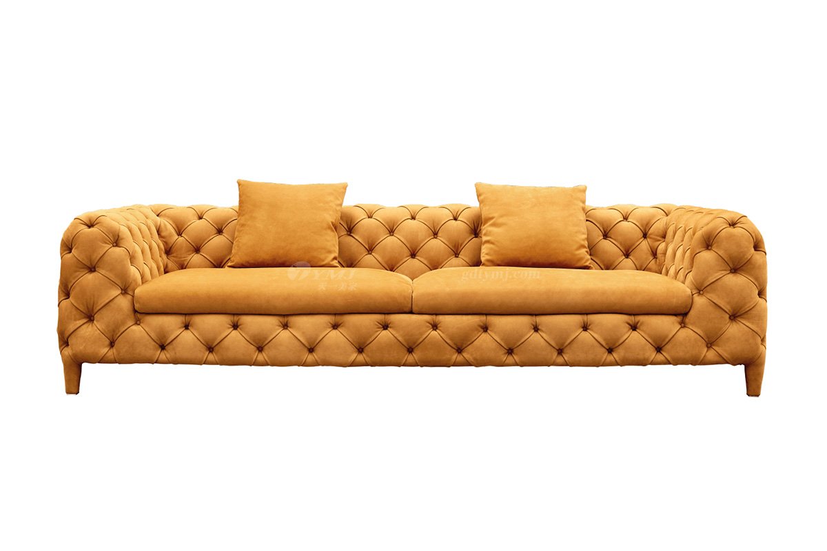 极简风格家具LUTUBE视频在线观看别墅会所大宅简约拉扣实木灰色半皮扶手四位沙发