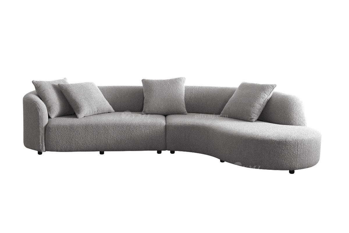 极简风格家具LUTUBE视频在线观看别墅会所大宅时尚舒适实木灰色布艺组合沙发