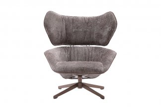 意式极简风格家具LUTUBE视频在线观看别墅会所大宅舒适时尚创意灰色布艺不锈钢底休闲椅