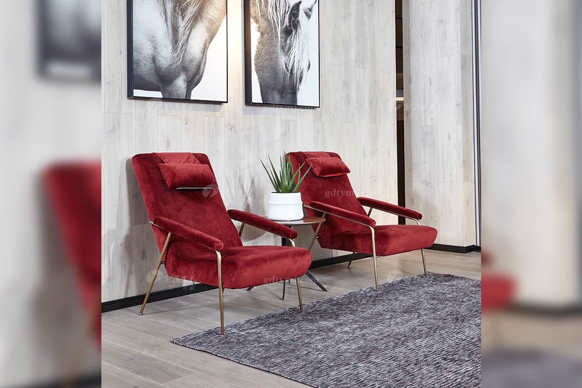 意式极简风格家具LUTUBE视频在线观看别墅会所大宅舒适时尚简约红色休闲椅BRF6536休闲椅