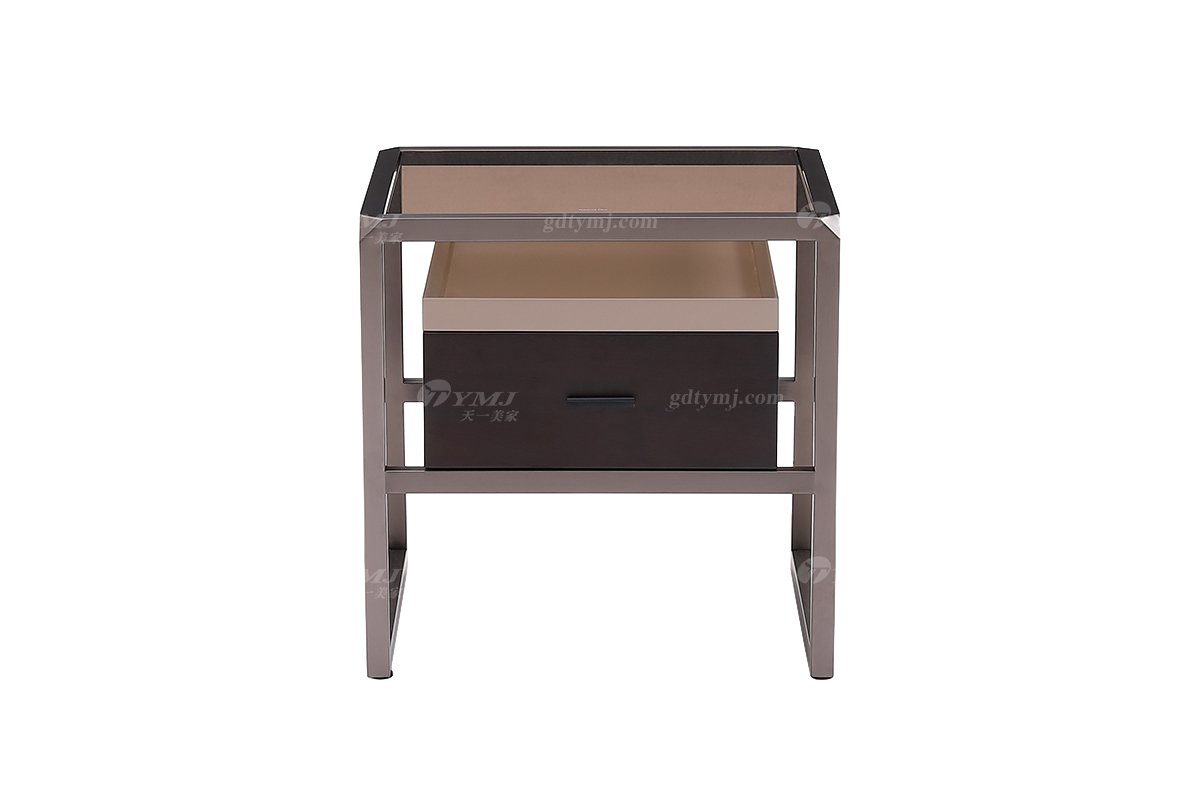 意式极简风格家具LUTUBE视频在线观看别墅会所大宅时尚简约茶玻钢化床头柜