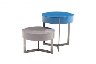 意式极简风格家具LUTUBE视频在线观看别墅会所大宅时尚简约实木蓝灰亮光烤漆床头柜