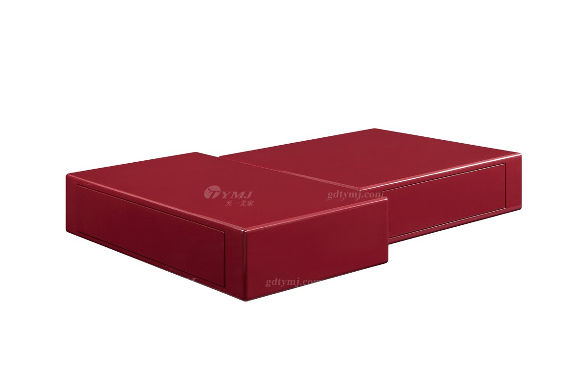 意式极简风格家具LUTUBE视频在线观看别墅会所大宅时尚简约实木红色亮光茶几组合