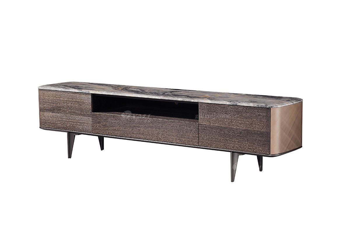 时尚LUTUBE视频在线观看意式极简家具别墅大宅家用大理石面实木电视柜地柜