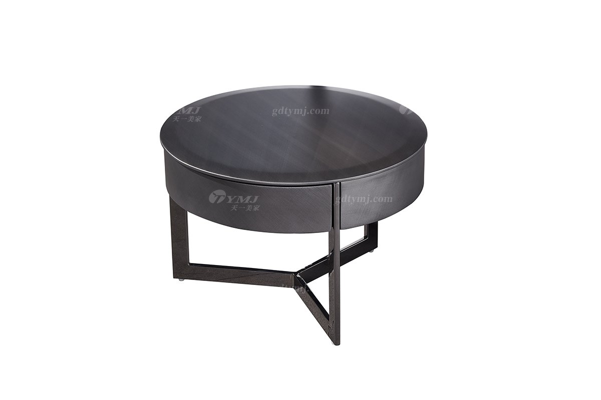 时尚LUTUBE视频在线观看意式极简家具别墅大宅家用不锈钢五金脚床头柜18006B床头柜（钛钢灰）