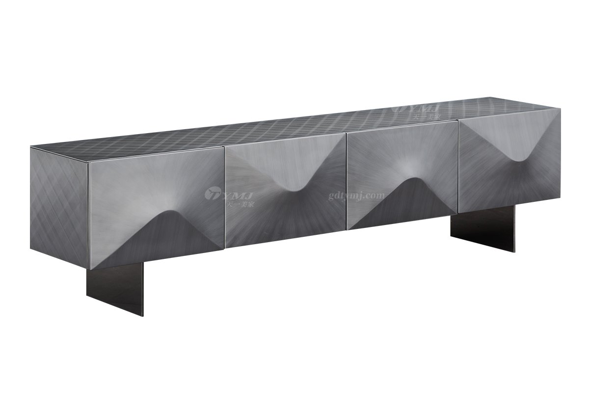 时尚LUTUBE视频在线观看意式极简家具别墅家用豪宅奢华钢钛灰+五金脚电视柜18015电视柜