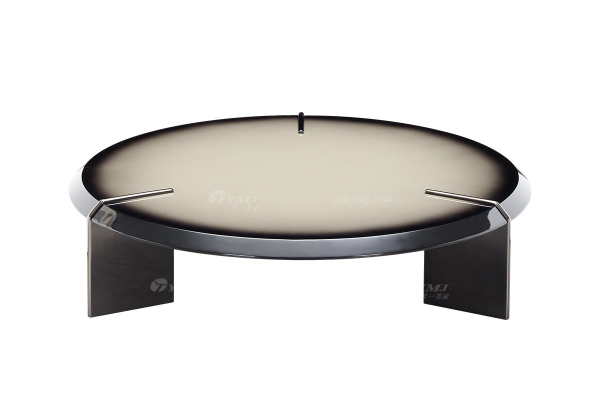 时尚LUTUBE视频在线观看意式极简家具别墅家用豪宅奢华酒红色圆茶几圆茶几(渐变色）