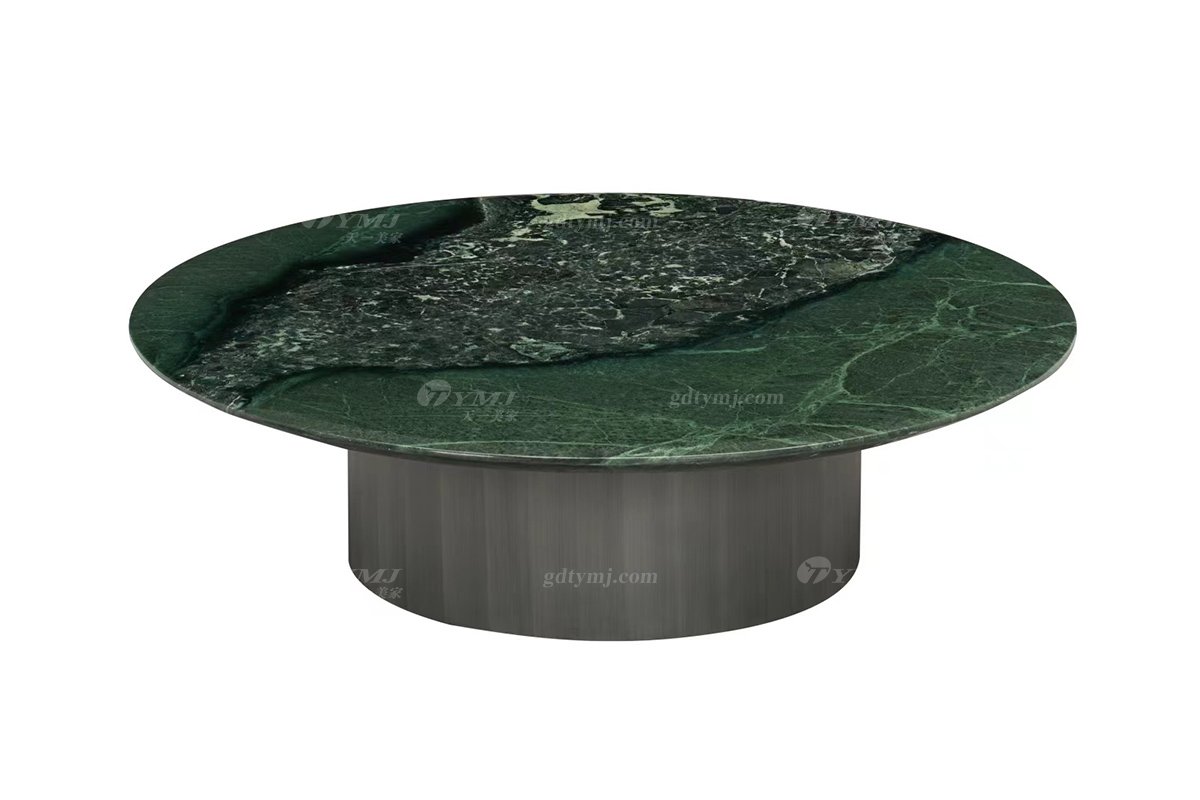 时尚LUTUBE视频在线观看意式极简家具别墅家用天然大理石圆几茶几