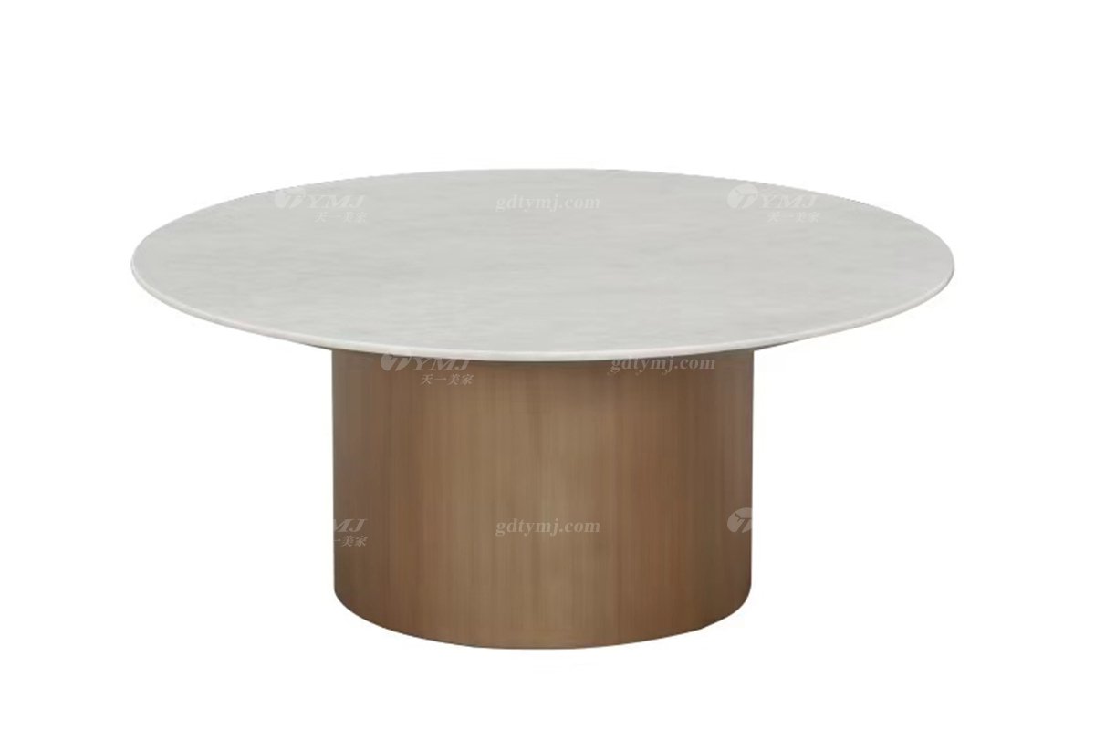 时尚LUTUBE视频在线观看意式极简家具别墅家用天然大理石圆几茶几18028大圆几（尼斯棕）