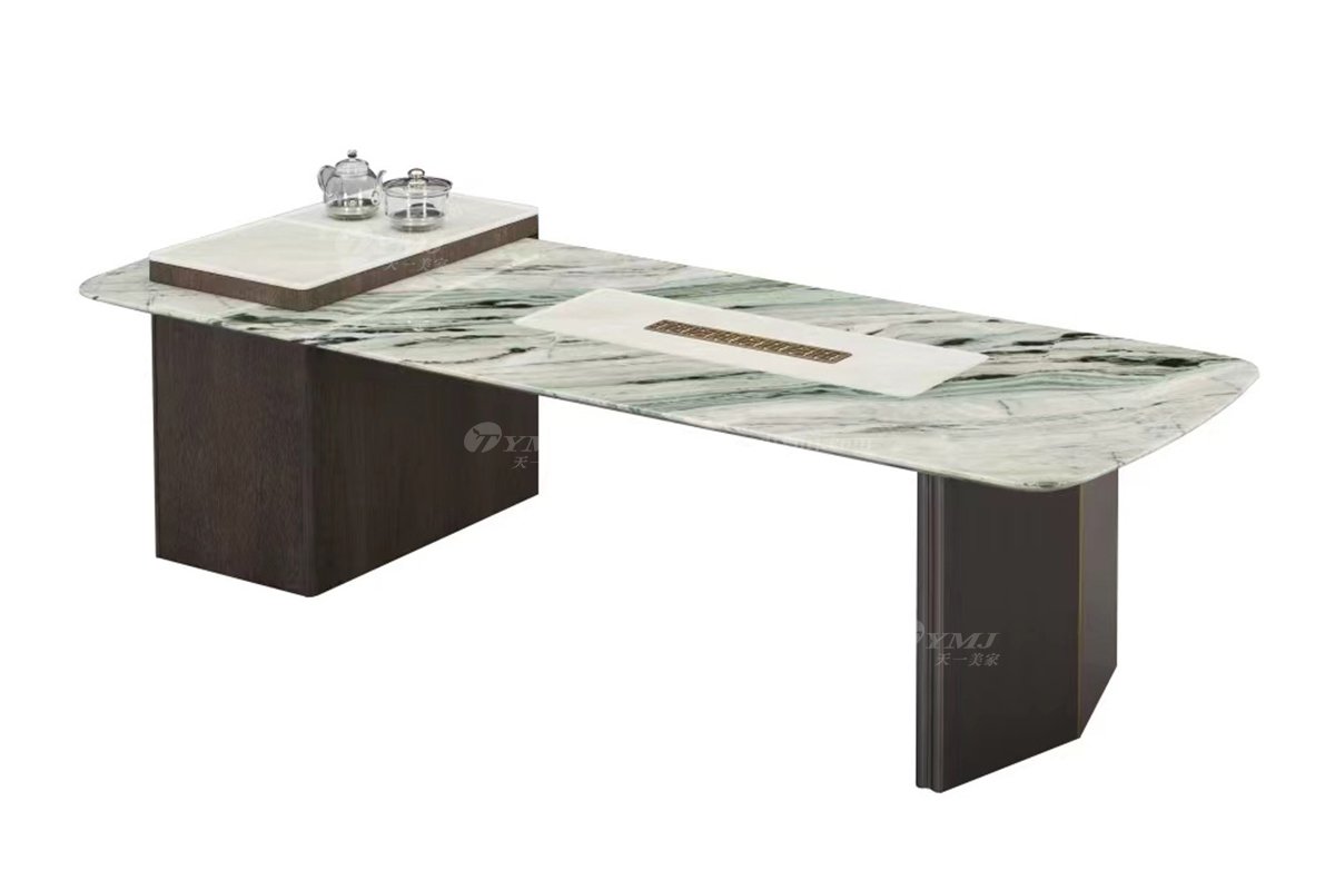 时尚LUTUBE视频在线观看意式极简家具别墅家用奢华天然奢石茶桌