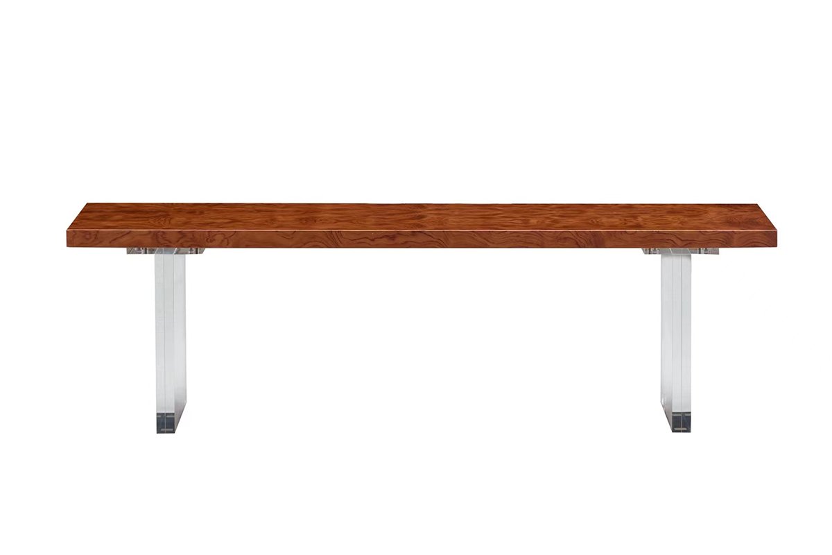 时尚LUTUBE视频在线观看现代简约家具别墅家用奢华亚克力脚+非洲花梨长茶凳