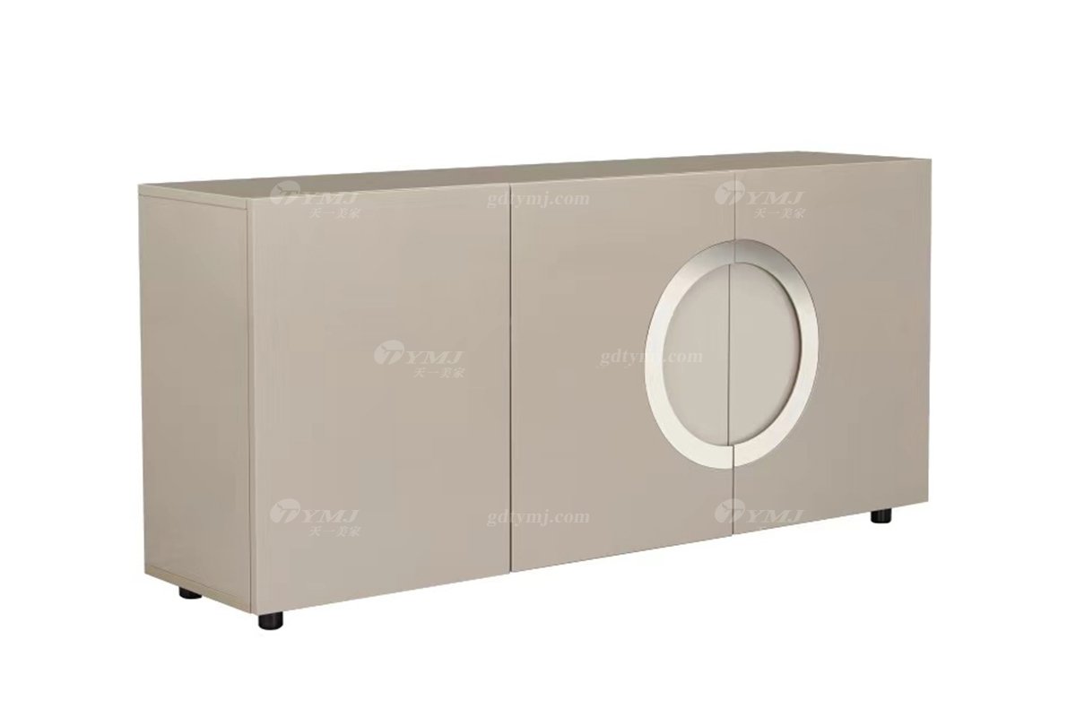 时尚LUTUBE视频在线观看现代简约家具别墅家用奢华卡其色烤漆餐边柜