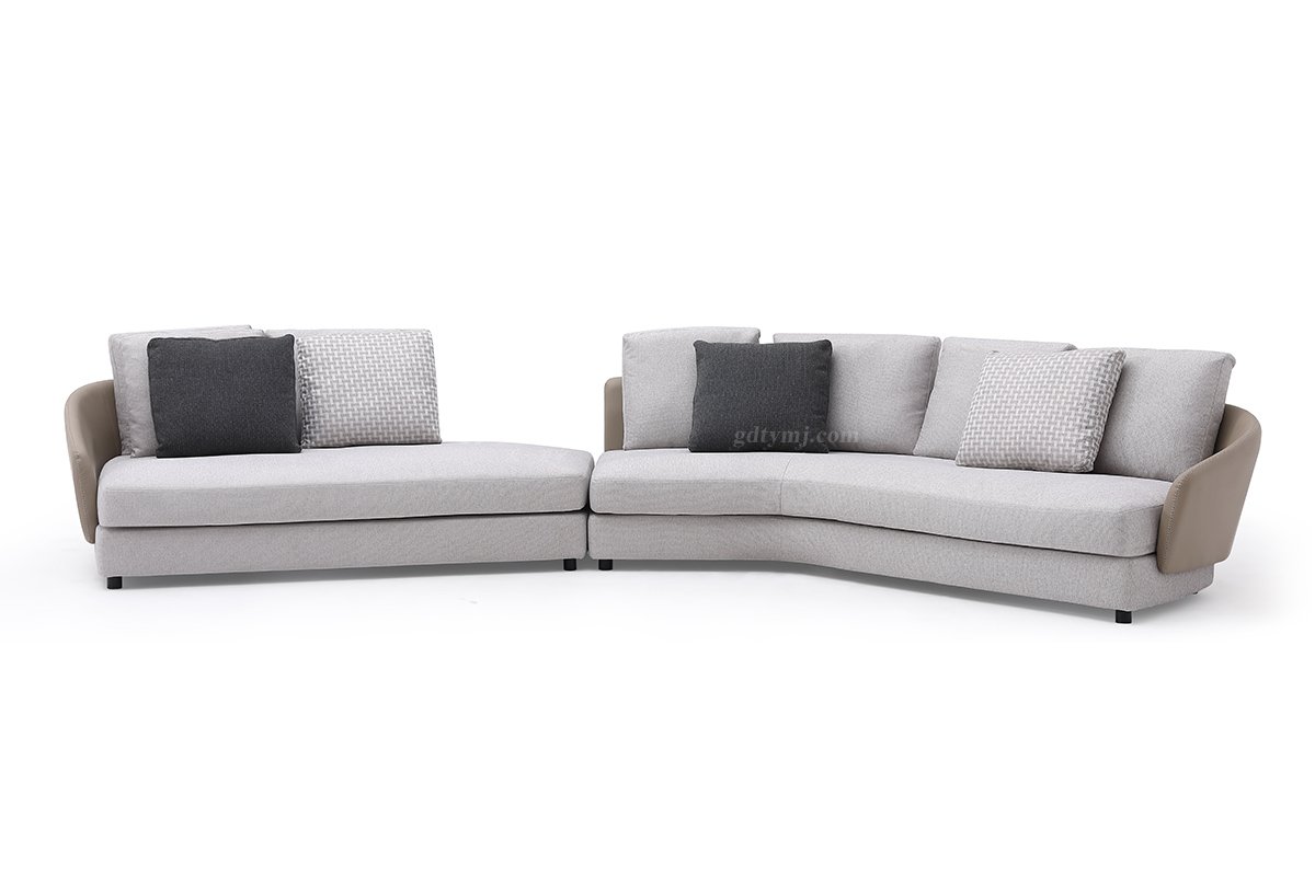 时尚LUTUBE视频在线观看现代极简家具别墅大宅家用舒灰色布艺转角沙发