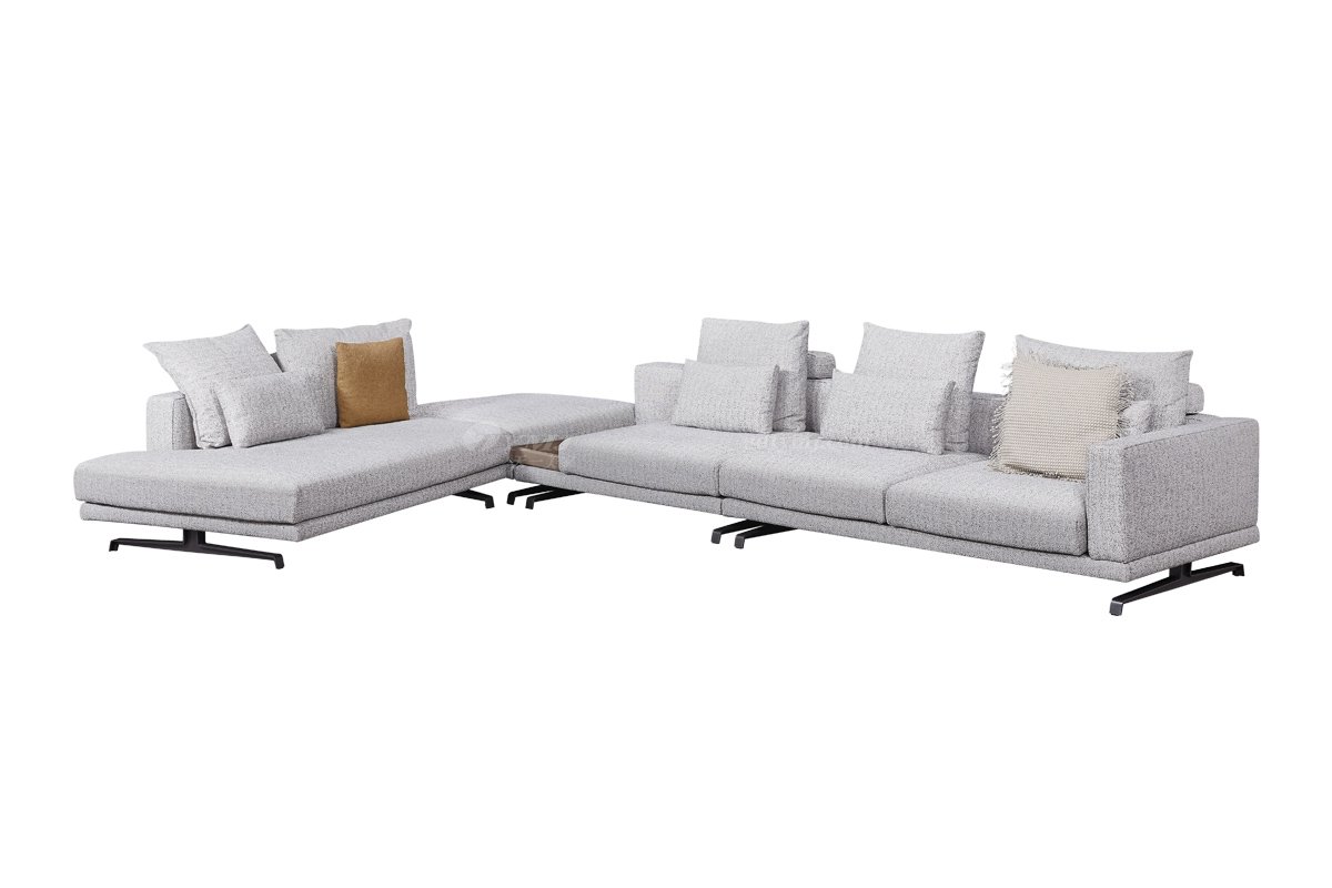 时尚LUTUBE视频在线观看现代极简家具别墅大宅家用舒适皮白色布艺组合沙发