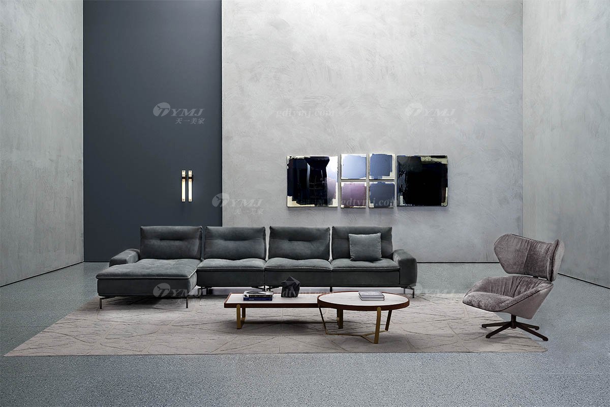 时尚LUTUBE视频在线观看现代极简家具别墅大宅家用舒适全皮组合沙发全皮组合沙发