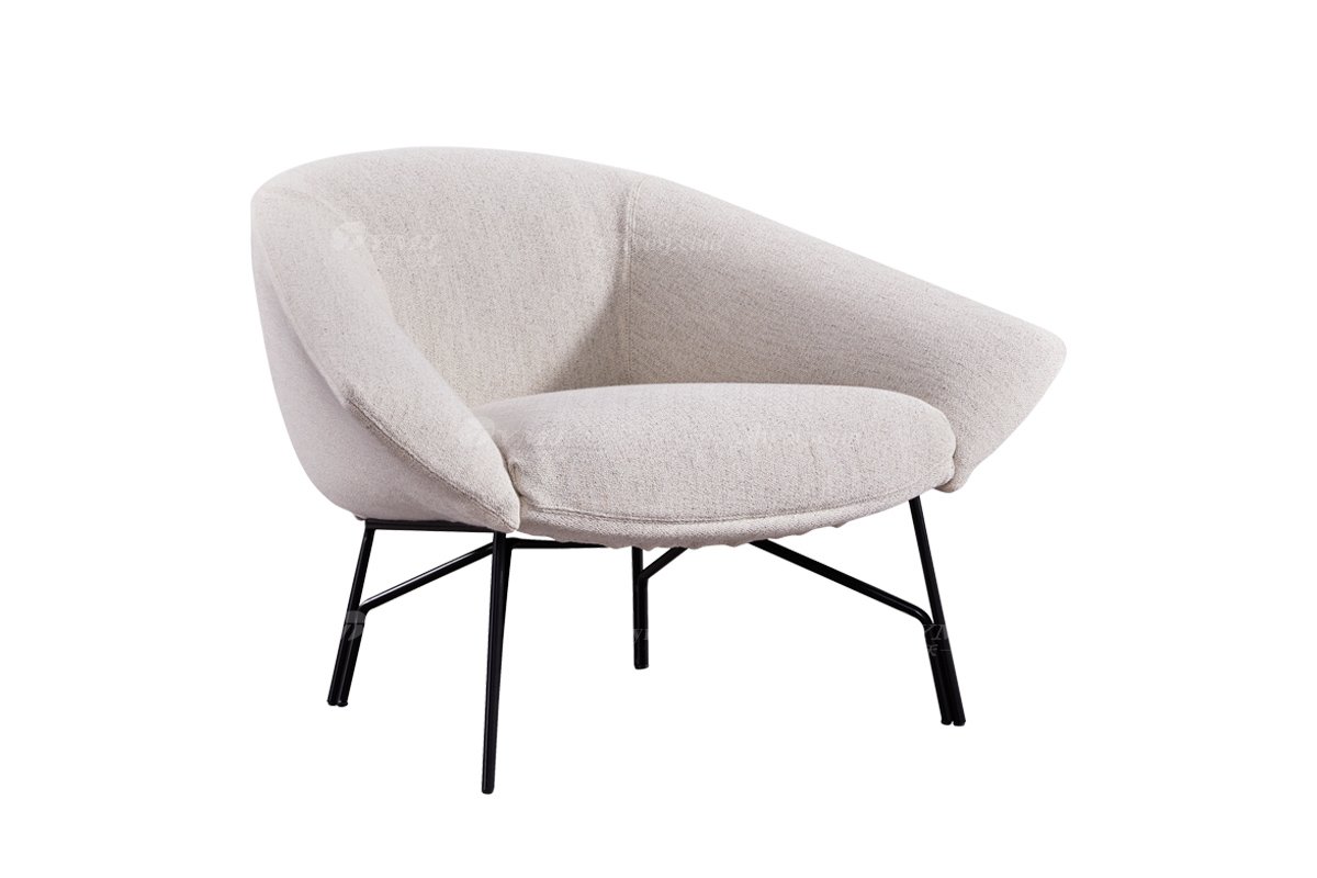 时尚LUTUBE视频在线观看现代极简家具别墅大宅舒适创意白色布艺休闲椅