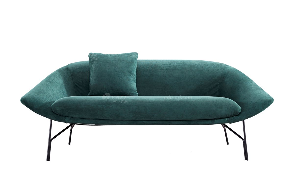 时尚LUTUBE视频在线观看现代极简家具别墅大宅舒适创意绿色布艺二位休闲椅