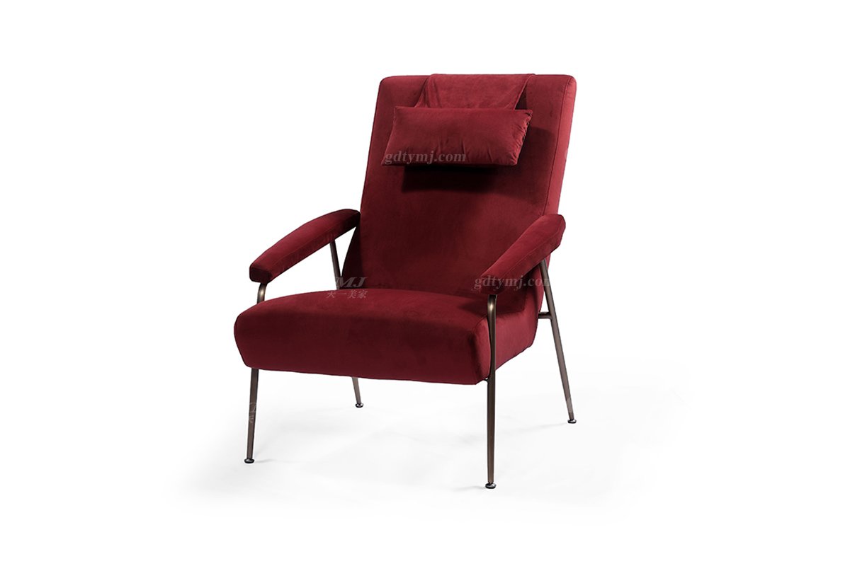 时尚LUTUBE视频在线观看现代简约家具家用别墅舒适绒布艺休闲椅躺椅BRF6536-1红色款