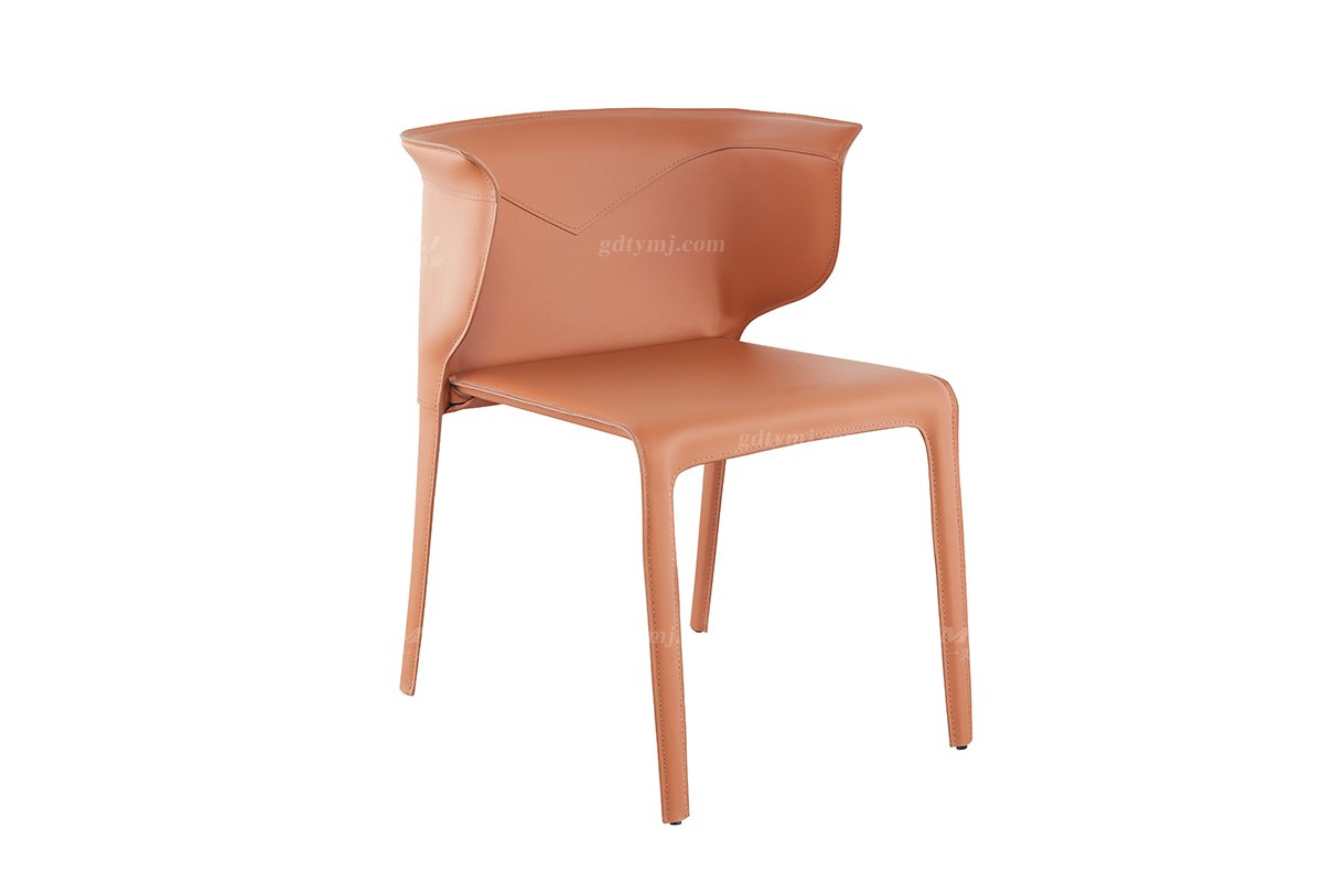 现代简约家具LUTUBE视频在线观看别墅会所家用时尚碳素钢皮艺餐椅