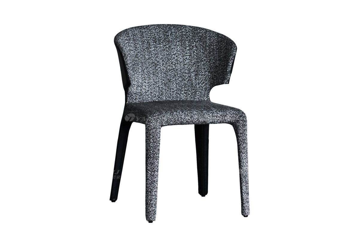 现代简约家具LUTUBE视频在线观看别墅会所家用时尚布艺超纤餐椅