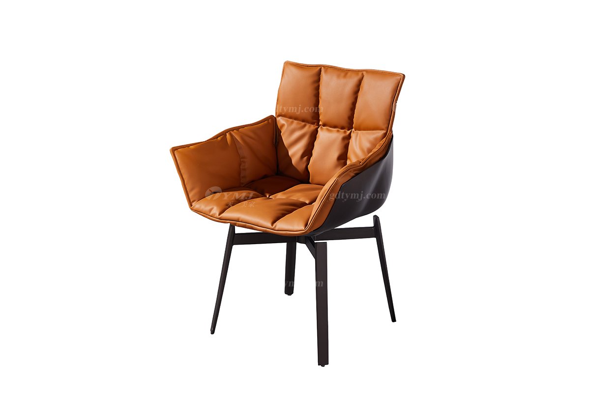 现代简约家具LUTUBE视频在线观看别墅会所家用时尚网红款真皮餐椅