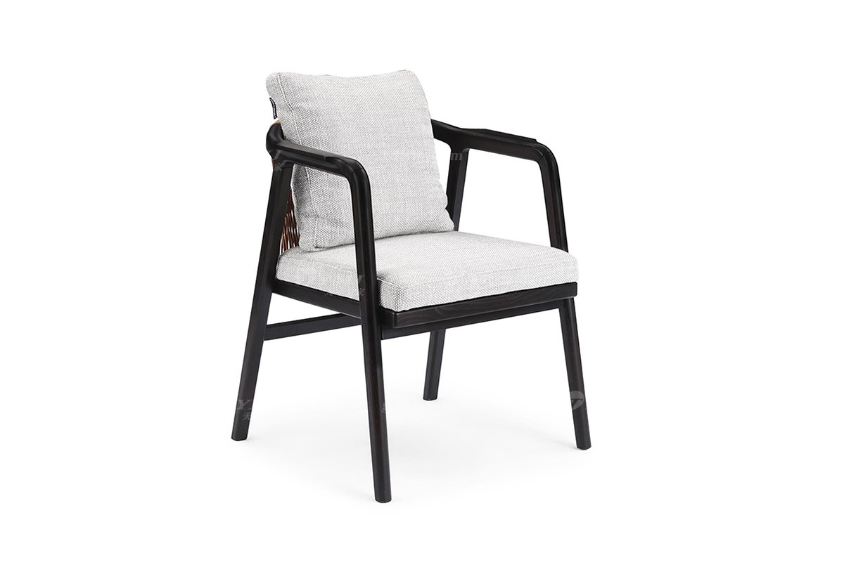  现代简约家具LUTUBE视频在线观看别墅会所家用时尚实木+布艺餐椅BRF3105