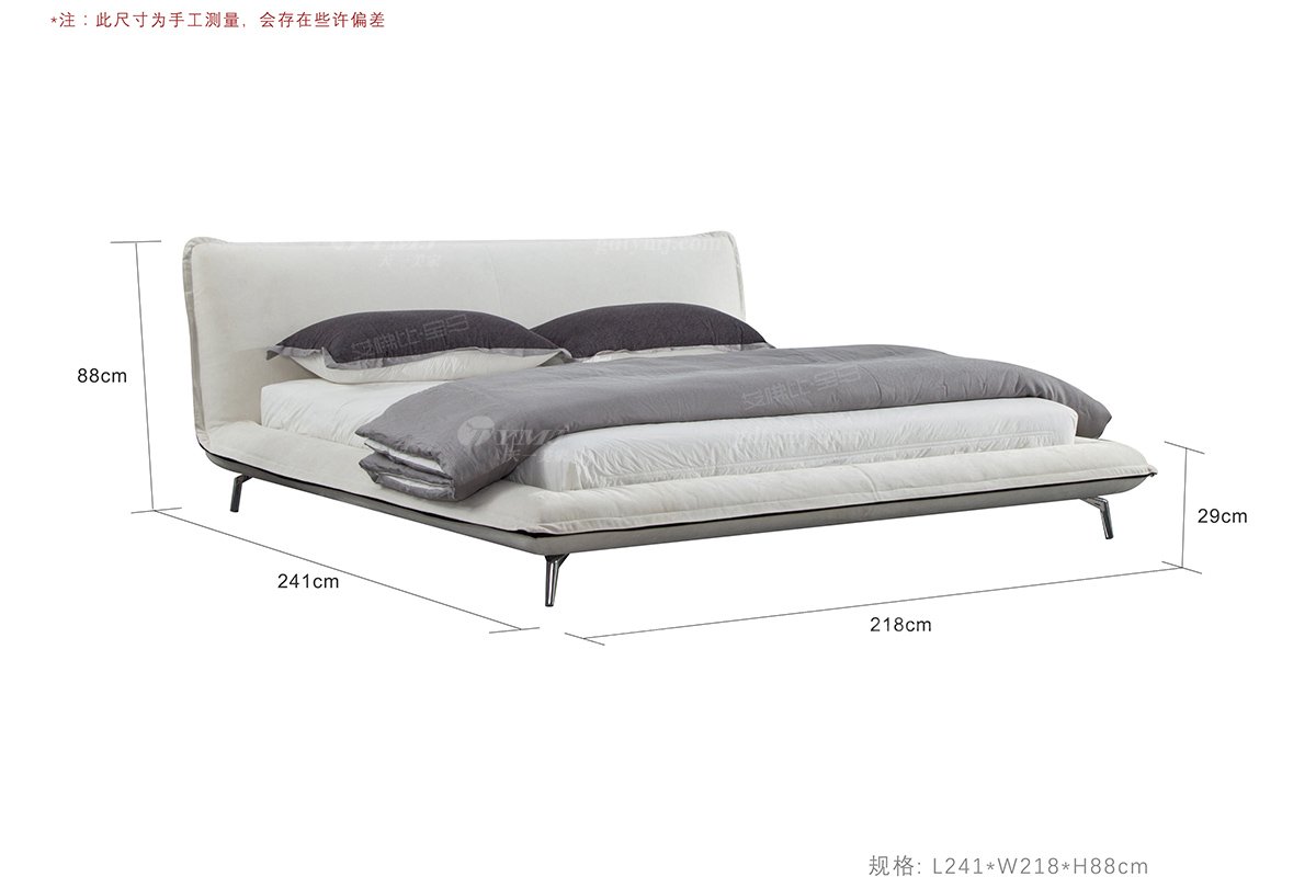  现代简约家具LUTUBE视频在线观看别墅会所家用时尚舒适创意布艺大床婚床双人床A2208-1