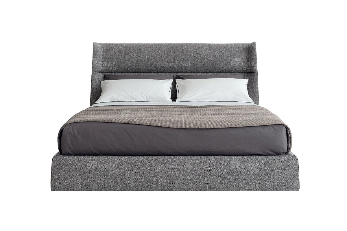  现代简约家具LUTUBE视频在线观看别墅会所家用时尚舒适灰色布艺卧室大床婚床双人床