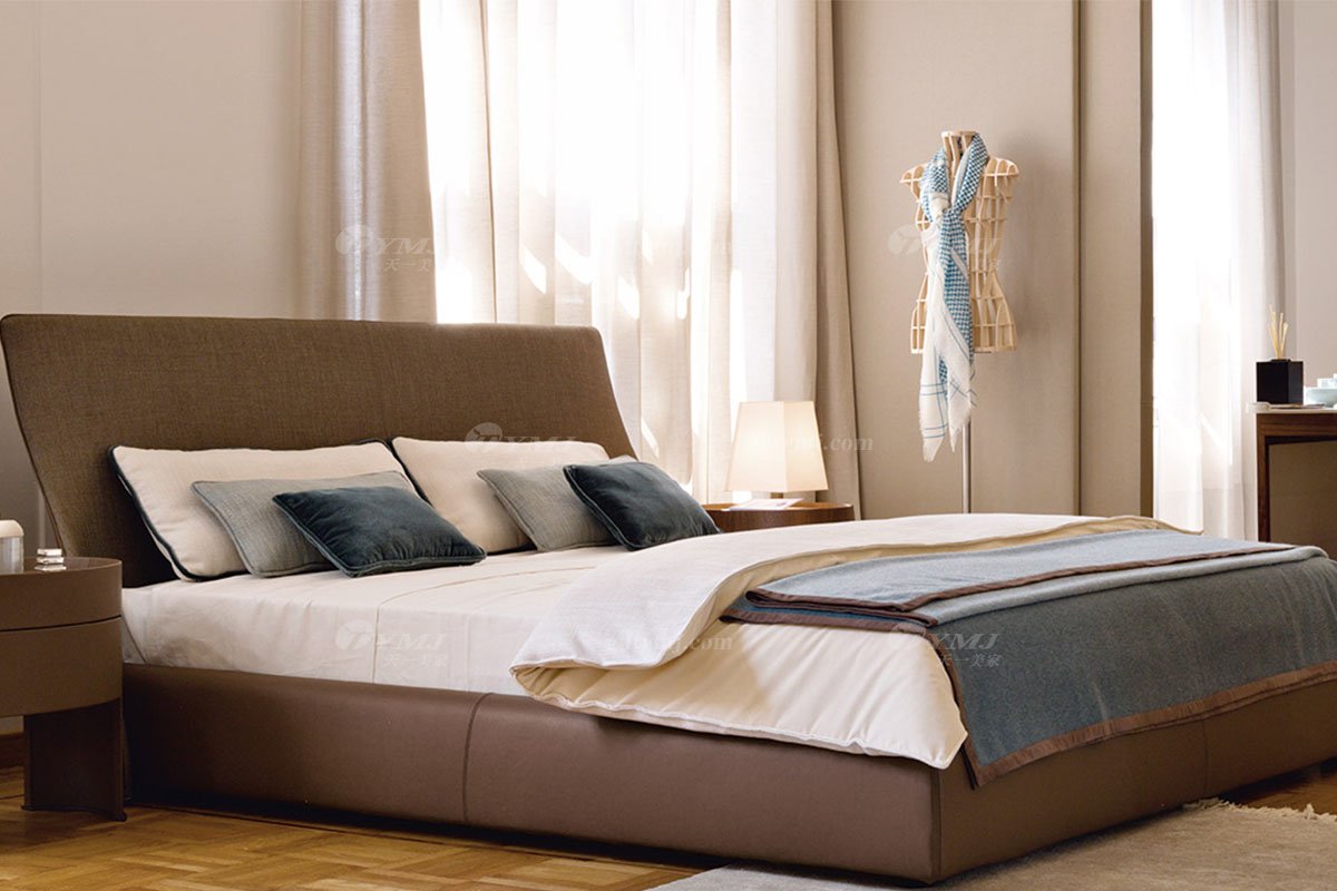  现代简约家具LUTUBE视频在线观看别墅会所家用时尚舒适皮艺大床婚床双人床A2513场景