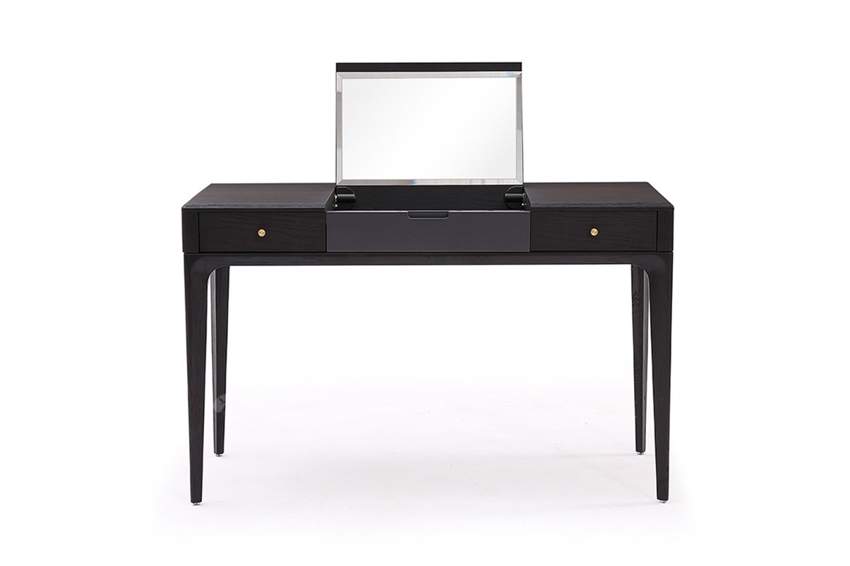  现代简约家具LUTUBE视频在线观看别墅会所家用时尚高级灰哑光烤漆+烟熏色妆台