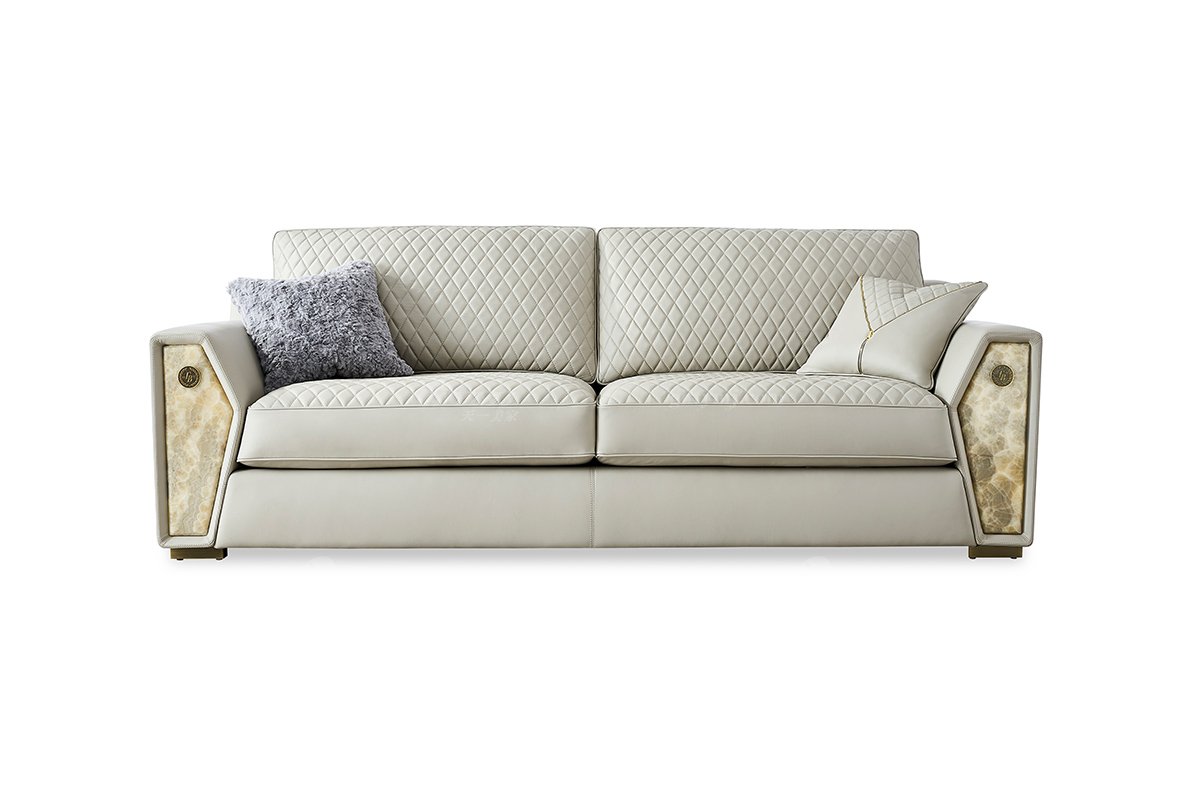 意式LUTUBE官方最新免费破解版LUTUBE视频在线观看别墅会所家用时尚高级灰色皮艺+青古铜金属三位沙发