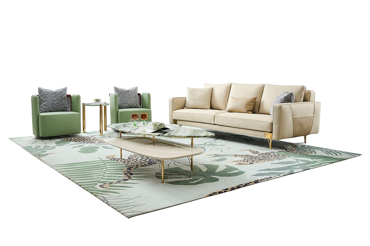 意式LUTUBE官方最新免费破解版LUTUBE视频在线观看别墅会所家用时尚高级金属脚灰色真皮三位沙发FB118SF3场景