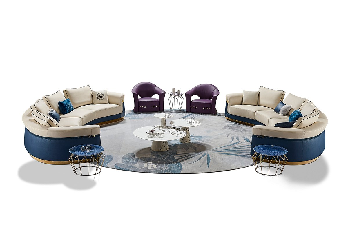 意式LUTUBE官方最新免费破解版LUTUBE视频在线观看别墅会所家用时尚舒适大气四人位弧形沙发FB128SF4S场景