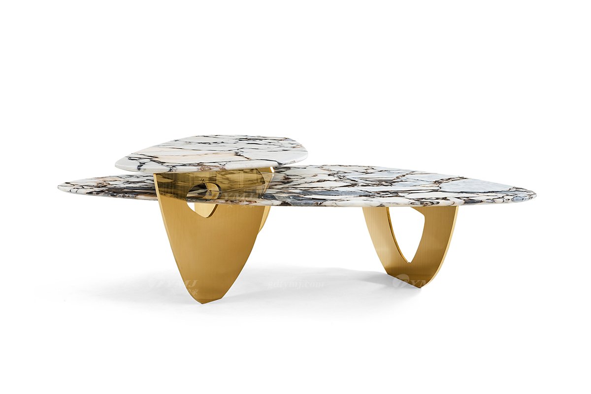 意式LUTUBE官方最新免费破解版LUTUBE视频在线观看别墅会所家用时尚高级钛金属+大象白大理石大茶几