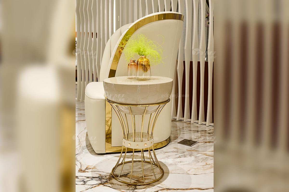 意式LUTUBE官方最新免费破解版LUTUBE视频在线观看别墅会所大宅家用高级钛金属小圆几角几FB128H2RC场景