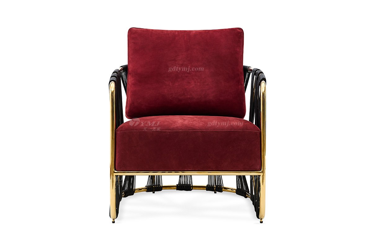 意式LUTUBE官方最新免费破解版LUTUBE视频在线观看别墅会所大宅家用时尚舒适红色磨砂皮单椅休闲椅