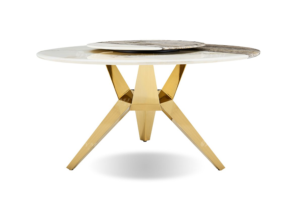 意式LUTUBE官方最新免费破解版LUTUBE视频在线观看别墅会所大宅家用时尚创意大理石+钛金属圆餐台