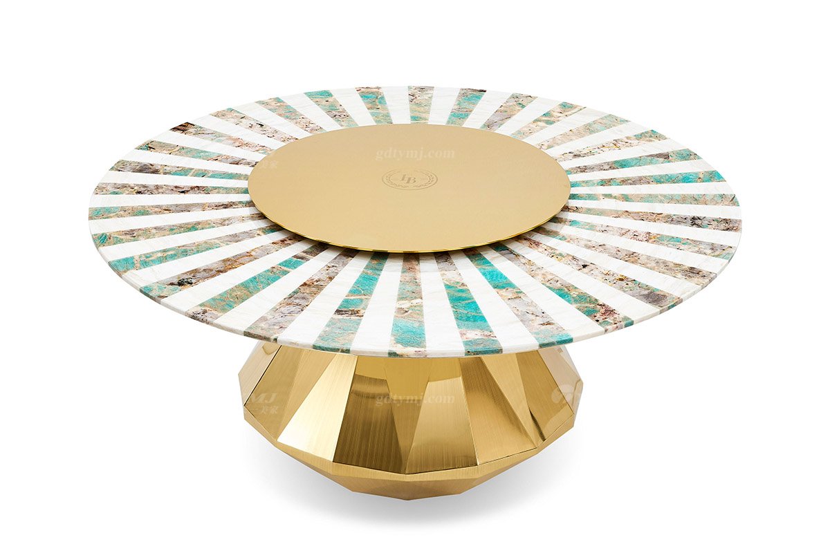 意式LUTUBE官方最新免费破解版LUTUBE视频在线观看别墅会所大宅家用奢华大气1.6米双拼大理石+钛金属圆餐台FB135D25RM（1）