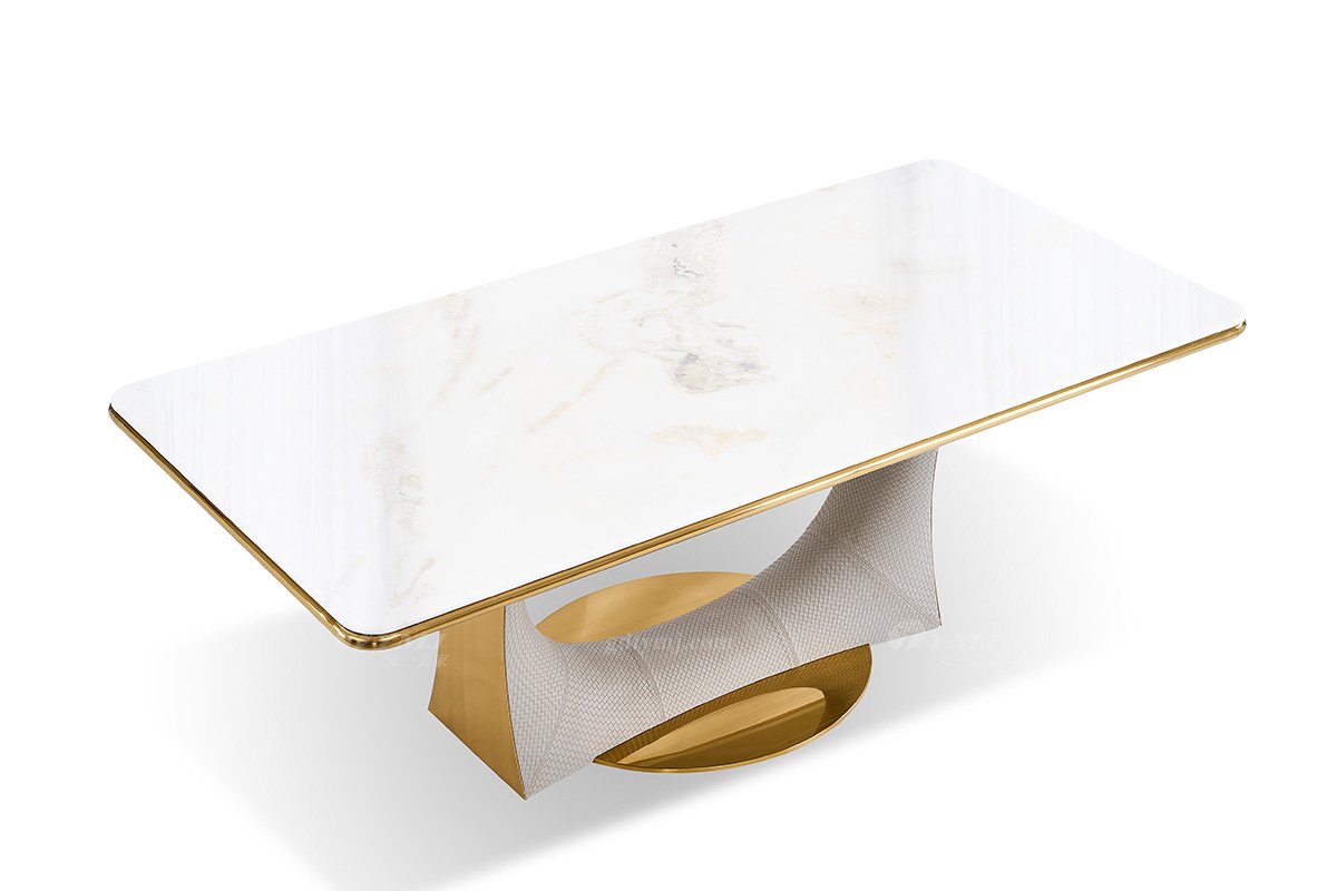 意式LUTUBE官方最新免费破解版LUTUBE视频在线观看别墅会所大宅家用奢华大气编织纹皮+大理石2.4米长餐台FB205D25CXL（1）